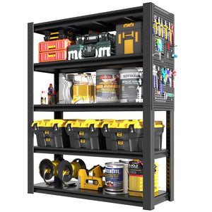 78"H 5-Tier Adjustable Heavy-Duty Storage Shelving Unit