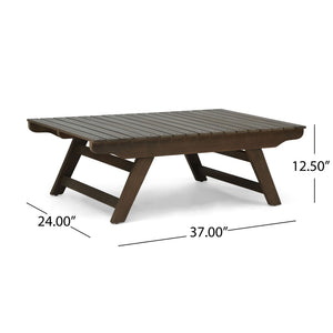 Outdoor Acacia Wood Coffee Table With Open Slat Design