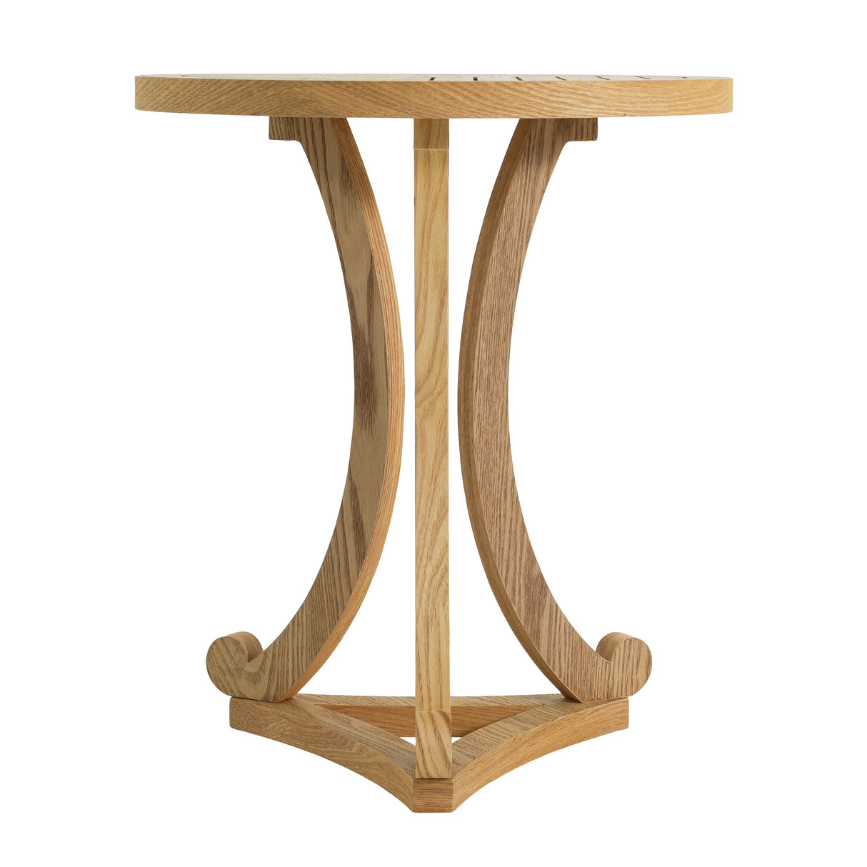 Natural Finish Round Wood Accent Table