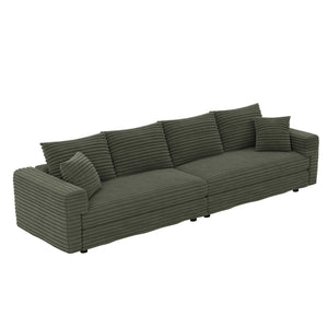 4 Seat Sofa, Modern Comfy Upholstered Sofa Cloud Couch, Deep Seat Couches With Soft Pillows