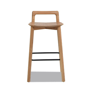 Sven - Modern Minimalist Low Back Counter Stool - Natural Blonde Ash
