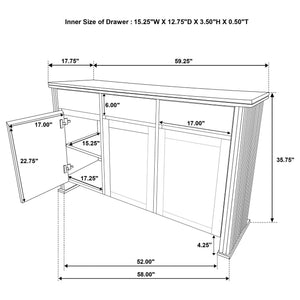 Dreydon - 3 Door Sideboard Server - Light Brown