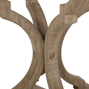 French Country Accent Table with Hourglass Design in Natural MDF