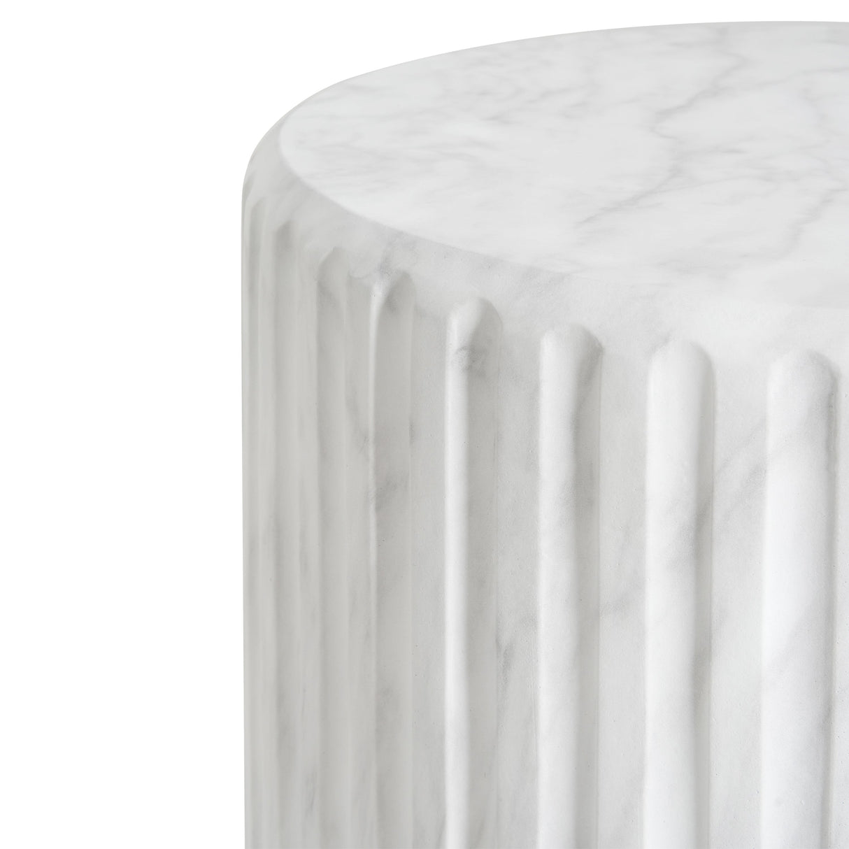 Outdoor Cicci Carved Side Table, White