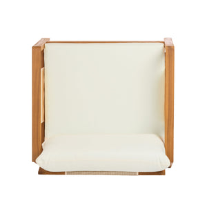 Outdoor Club Chair, Acacia Wood Frame with Textilene Accents