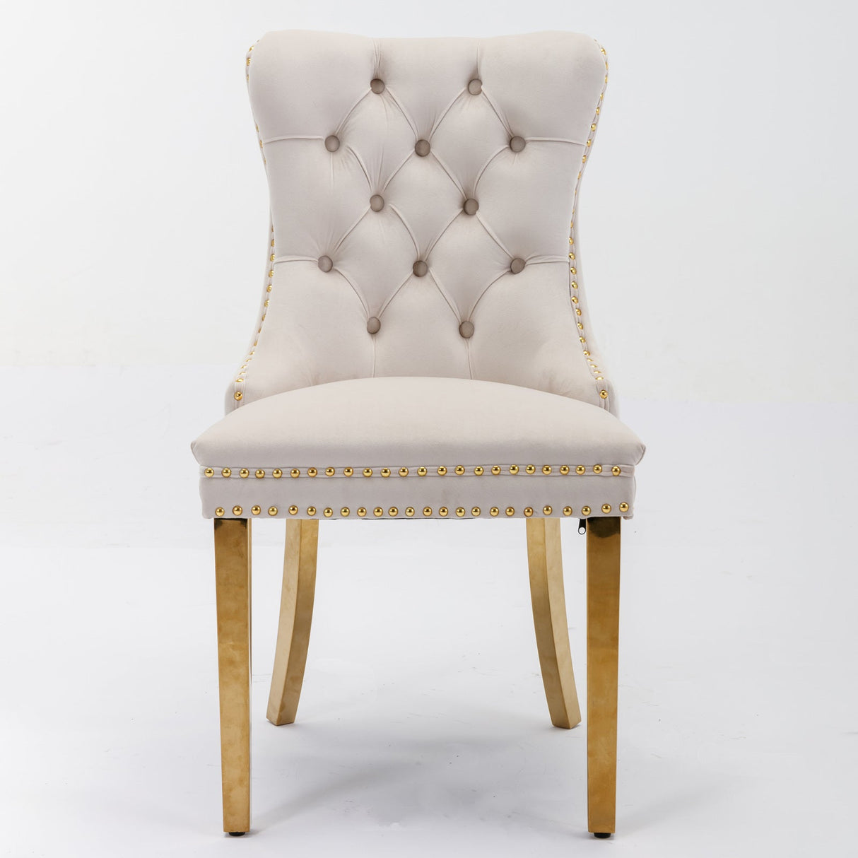A&A Furniture Nikki Collection Modern Velvet Upholstered Dining Chair Set of 2