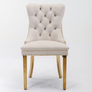 A&A Furniture Nikki Collection Modern Velvet Upholstered Dining Chair Set of 2