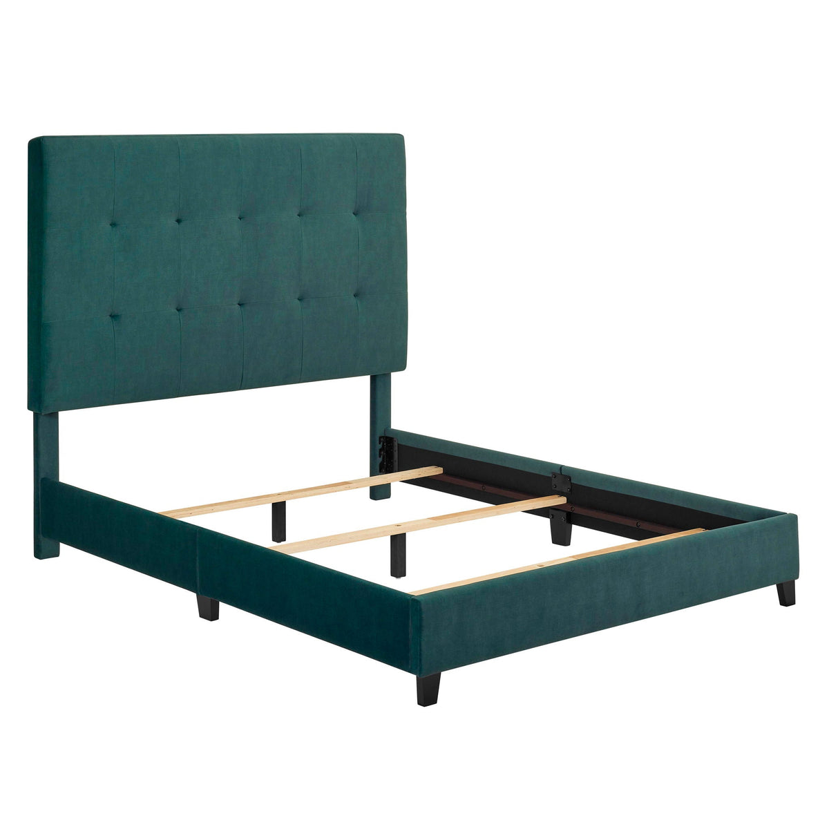 Tufted Upholstered Headboard Platform Bed