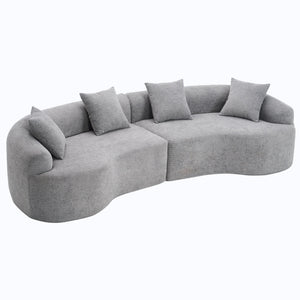 4 Seater Sofa With Fabric, 30D, 60 Hardness Full Sponge, 4 Pillow For Living Room, Home Furniture Sleeper Sectional Sofa For Apartment