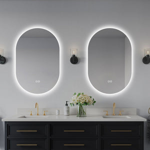 Smart Wall Mounted LED Touch Screen Mirror With Anti-Fog Function And Adjustable Lighting