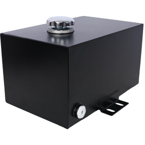 Heavy Duty 5 Gallon Steel Hydraulic Fluid Reservoir Tank With Mounting Foot, 14 Gauge - Black