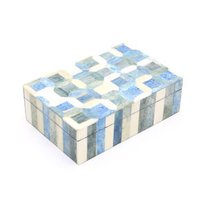 Decorative Storage Box with Bone Material - 6x4x2 Inches