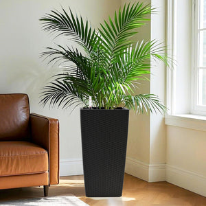 Pack of 2 Square Planters with Automatic Watering System