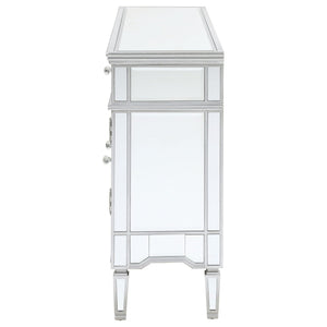 Duchess 5-drawer Mirrored Storage Accent Cabinet Silver