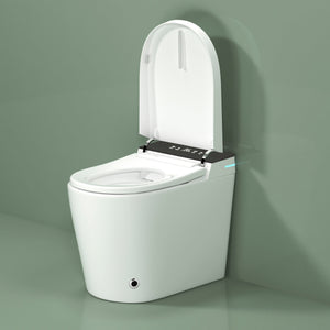 Compact Smart Toilet with Built-in Bidet Seat and Modern Tankless Design