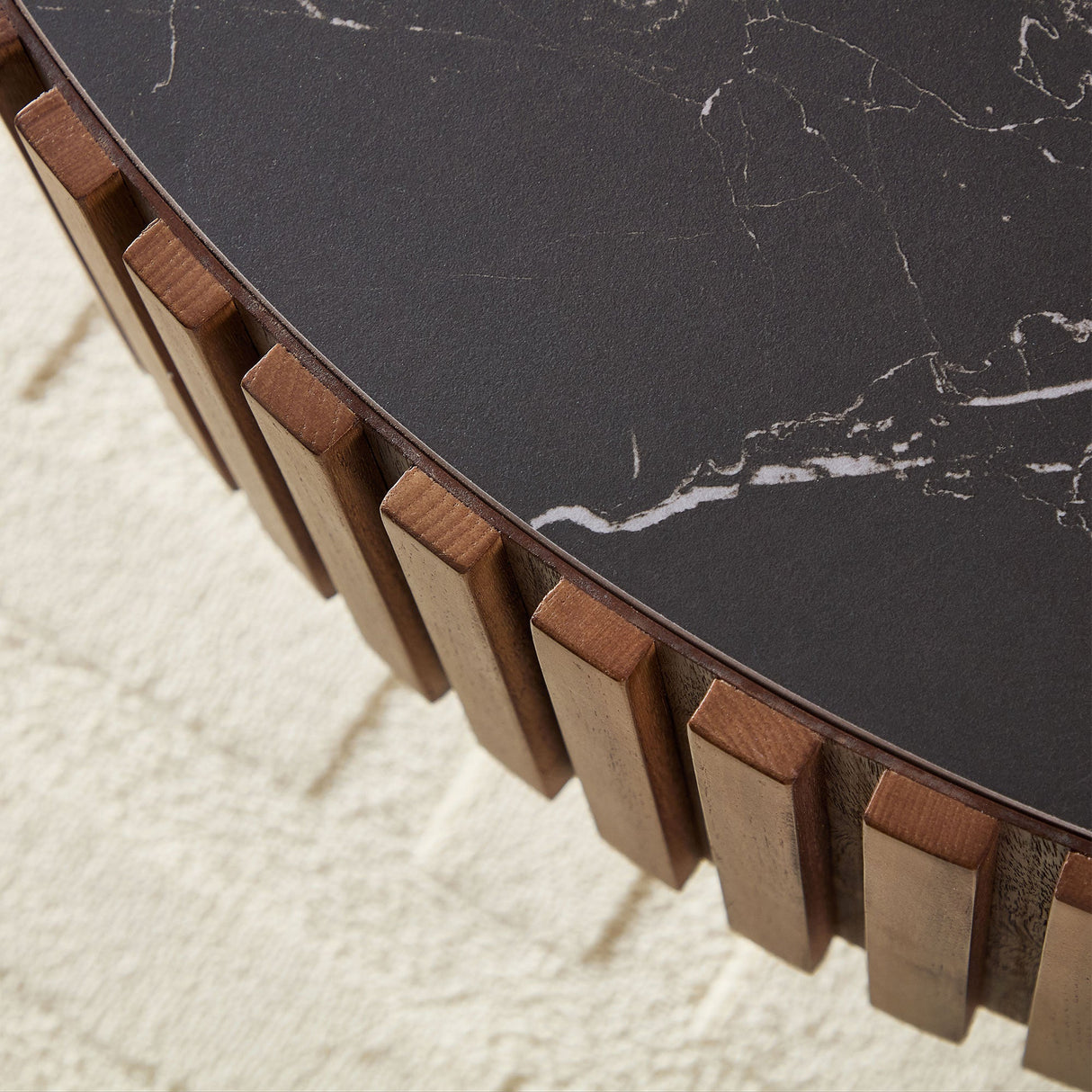 35.43" Nesting Round Sintered Stone Coffee Table