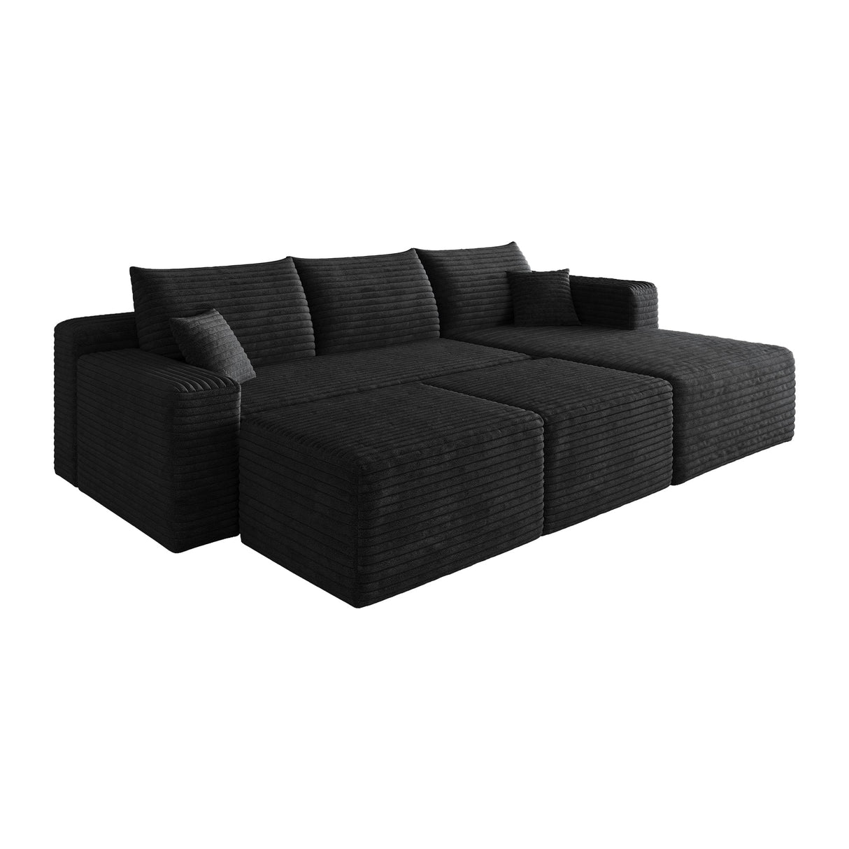 95" Cloud Sectional Sofa with 2 Ottomans