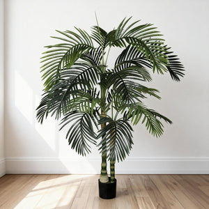 6Ft Golden Cane Artificial Palm Tree With Plastic Pot