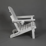 Folding Adirondack Chair with Dual Cup Holder - White Composite