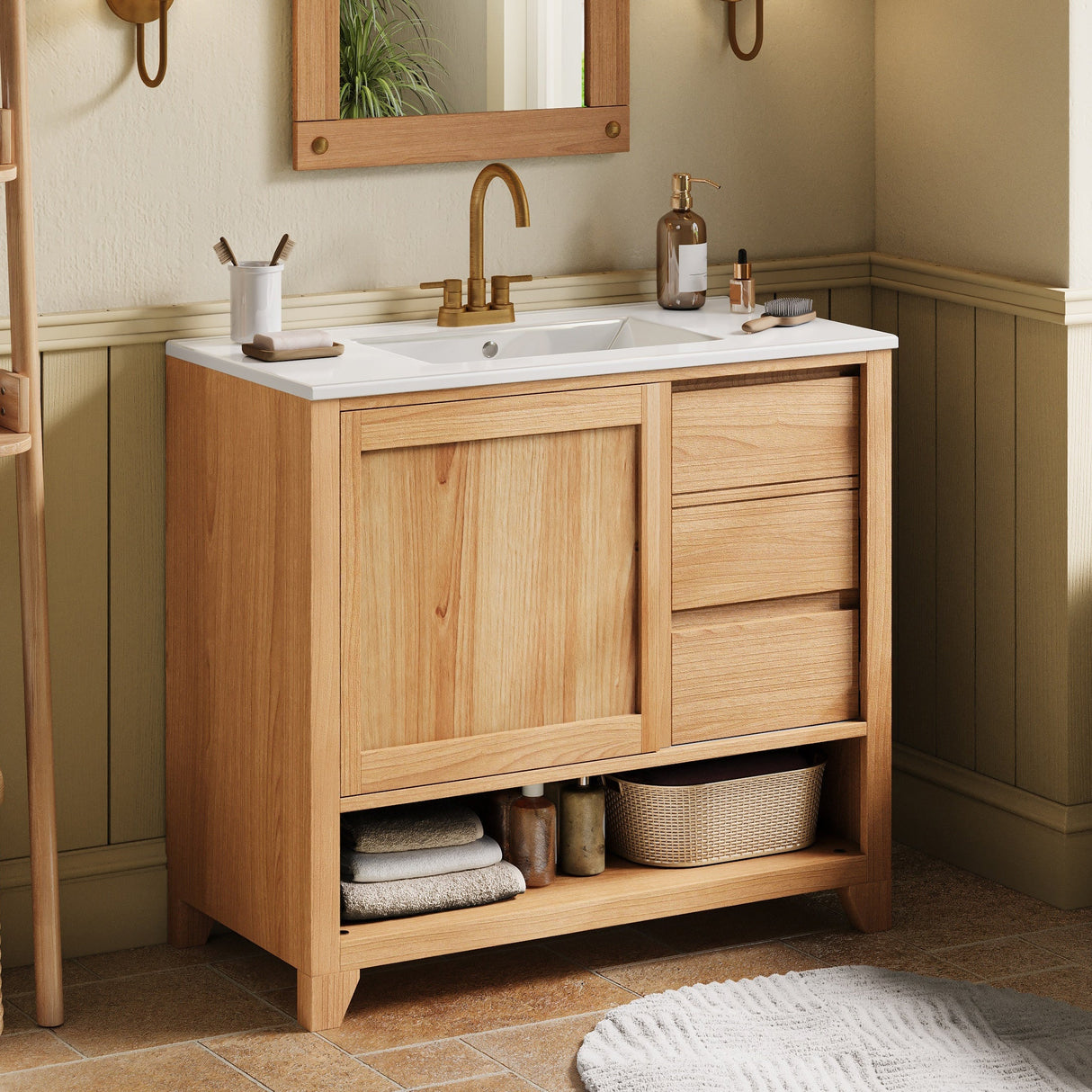 36" Bathroom Vanity with Ceramic Sink