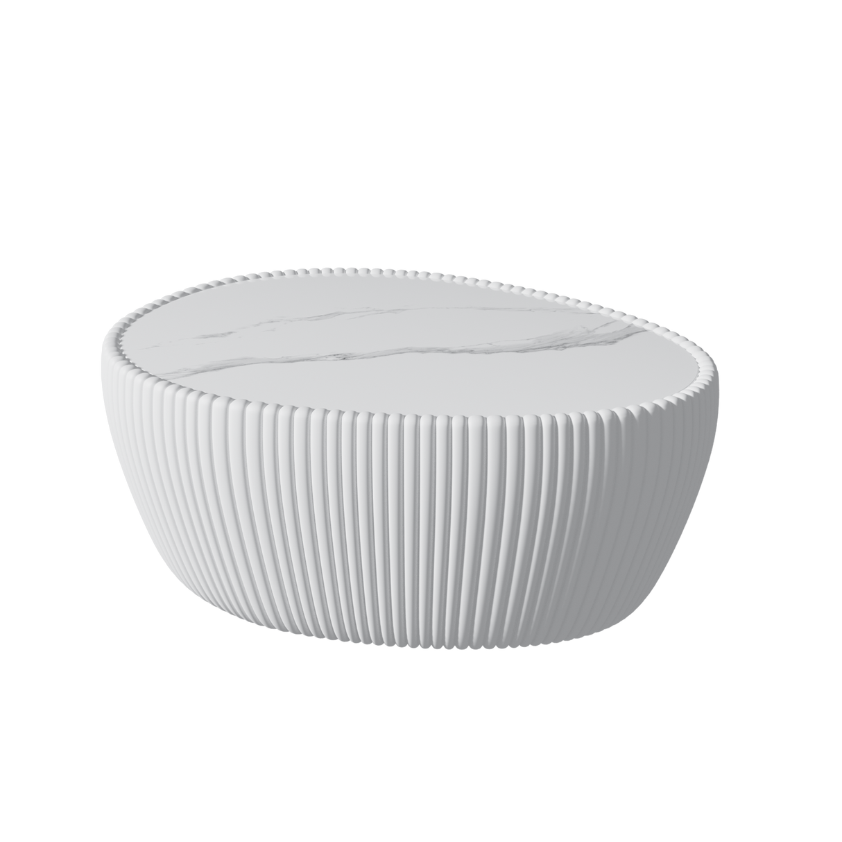 Light Sintered Stone Top Goose Egg Shape Table