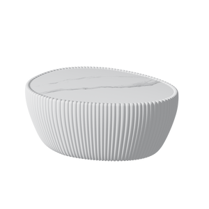 Light Sintered Stone Top Goose Egg Shape Table