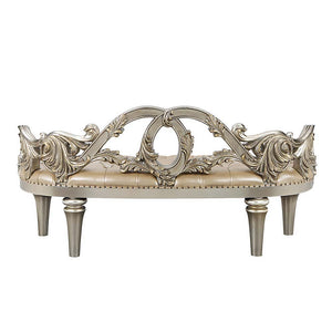 Danae - Bench - Champagne Synthetic Leather & Gold