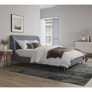 Heather - Upholstered Bed With Curved Headboard