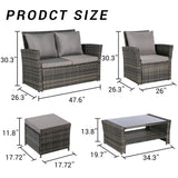 Antigua 6-Piece Handwoven Rattan Outdoor Seating Ensemble