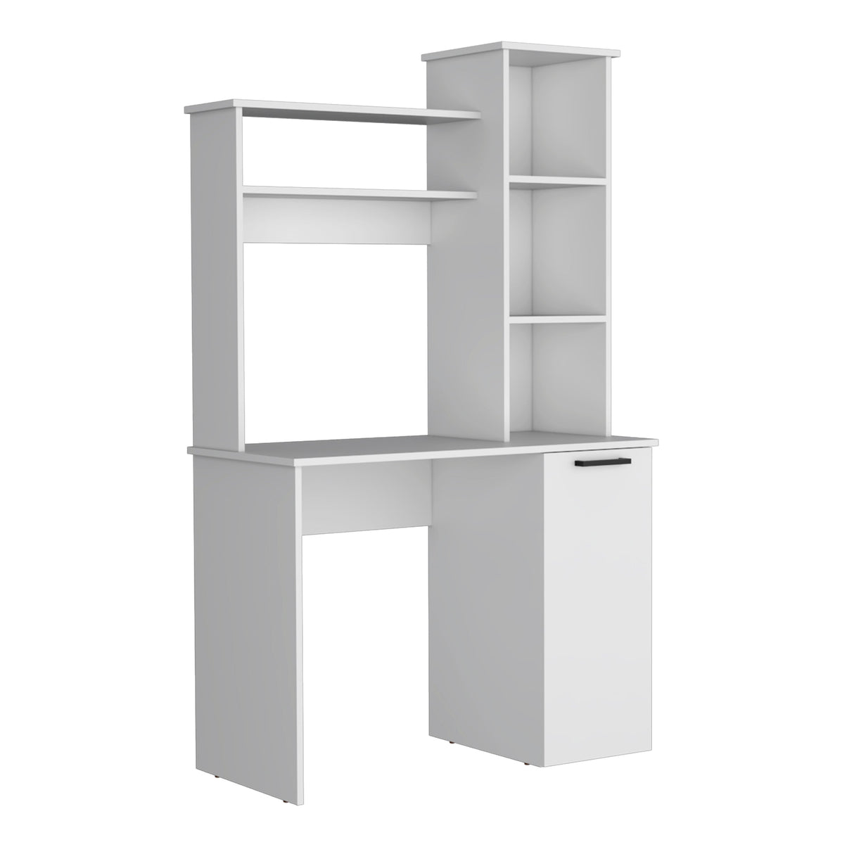 Carson Computer Desk with Hutch, Single Door Cabinet, and Shelves