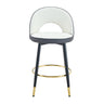 Upholstered Rotatable Bar Chair With Metal Legs For Dining Room