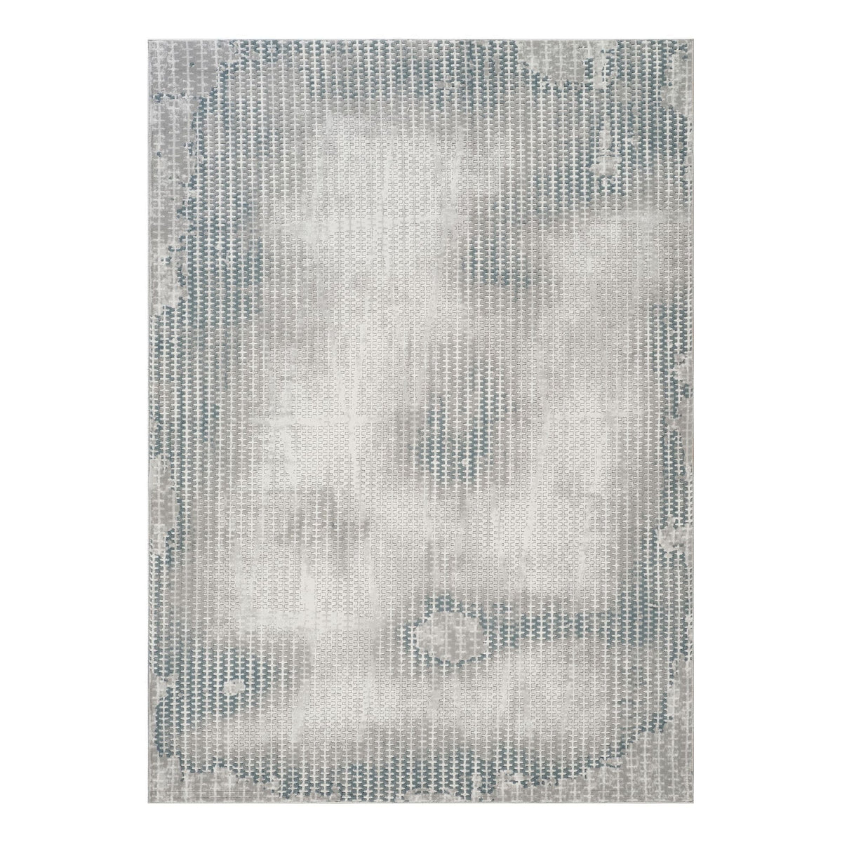 Geometric 3D Effect Area Rug with Ultra-Soft Pile – Ivory / Gray