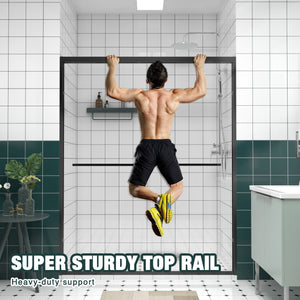 56-60"x74" Aluminum Frame Double Sliding Shower Door