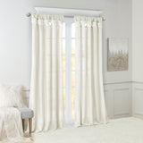 Twist tab lined window curtain panel white 50x95"