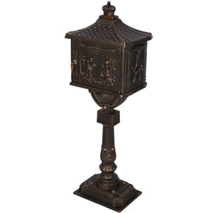 Cast Aluminum Mailbox with Durable Construction – Dark Brown, Black, or White