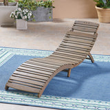 Lahaina foldable outdoor chaise lounge, grey