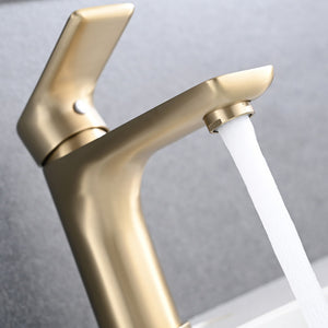 Modern Bathroom Sink Faucet Single Handle Brass Countertop Mount