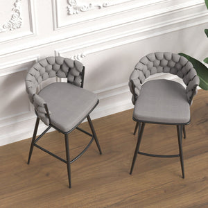 Bar Stool 360 Swivel With Back Footrest
