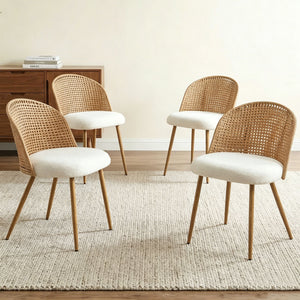 Dining Chairs (Set of 4) - Beige / Brown