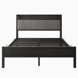 Full Size Bed Frame Storage Headboard with Charging Station