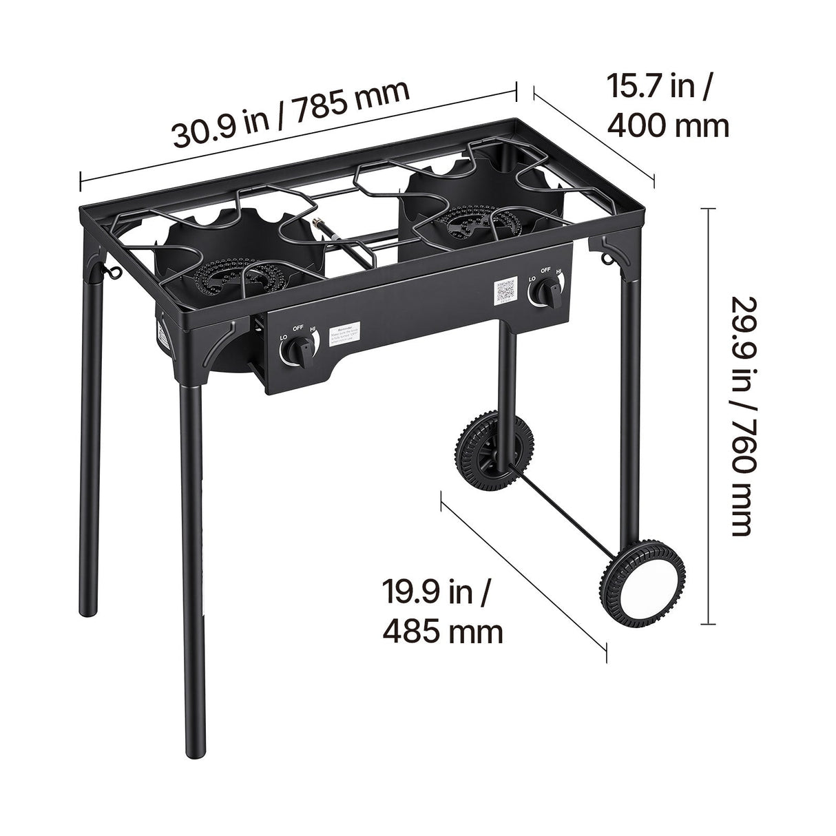 2 Burner Outdoor Propane Gas Stove, 150,000 BTU