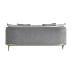 Fernando - Sofa With 5 Pillows - Champagne / Gray
