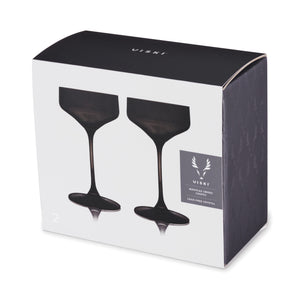 Reserve Nouveau Crystal Coupe Glasses in Smoke Set of 2