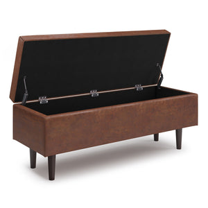 Shay - Large Square Coffee Table Storage Ottoman Mid-Century Style