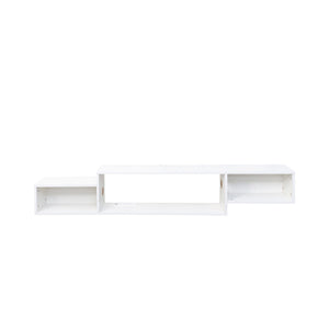 65.35in Wall Mounted Floating TV Stand with 20 Color LEDs and Charging Station