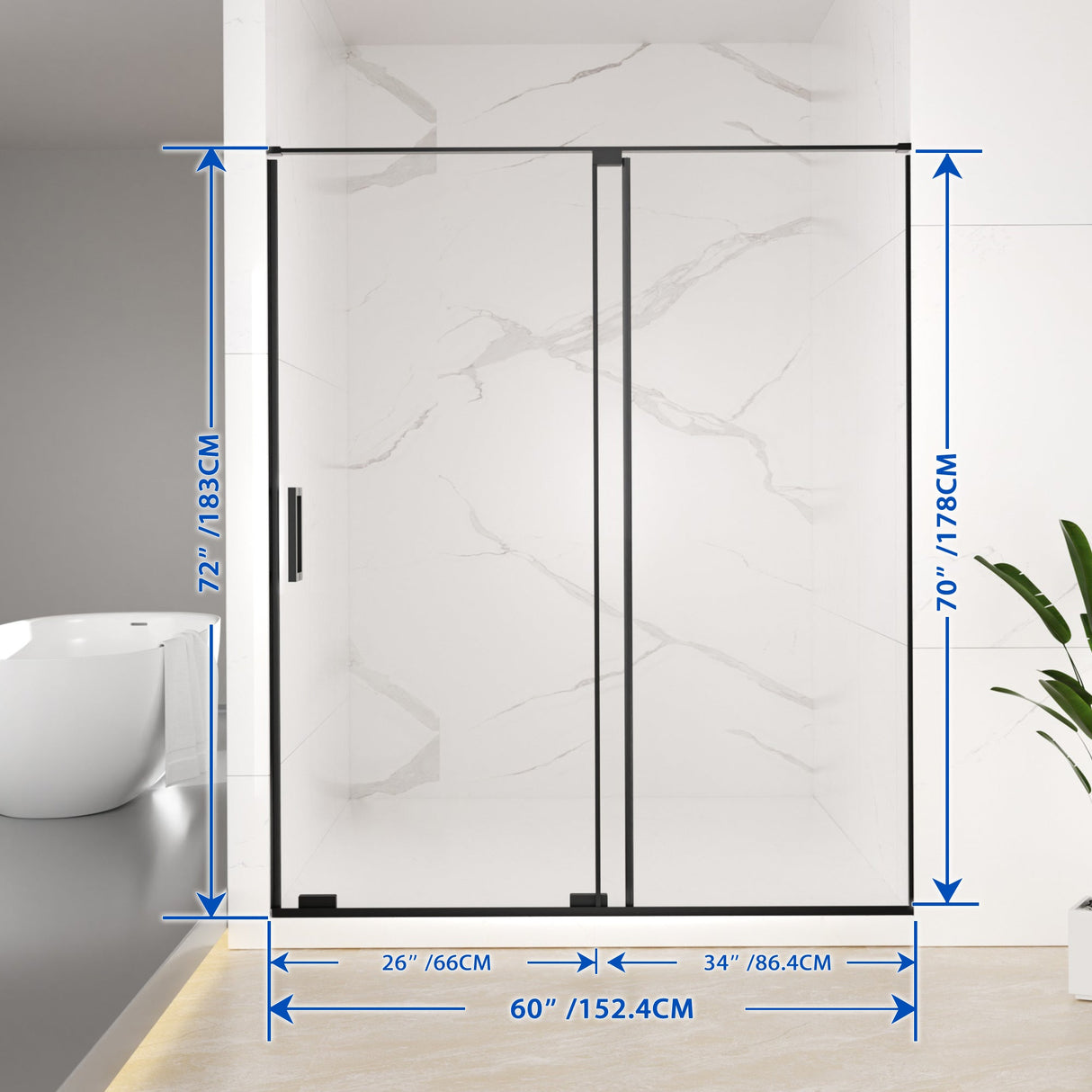 Semi-Frameless Sliding Shower Door