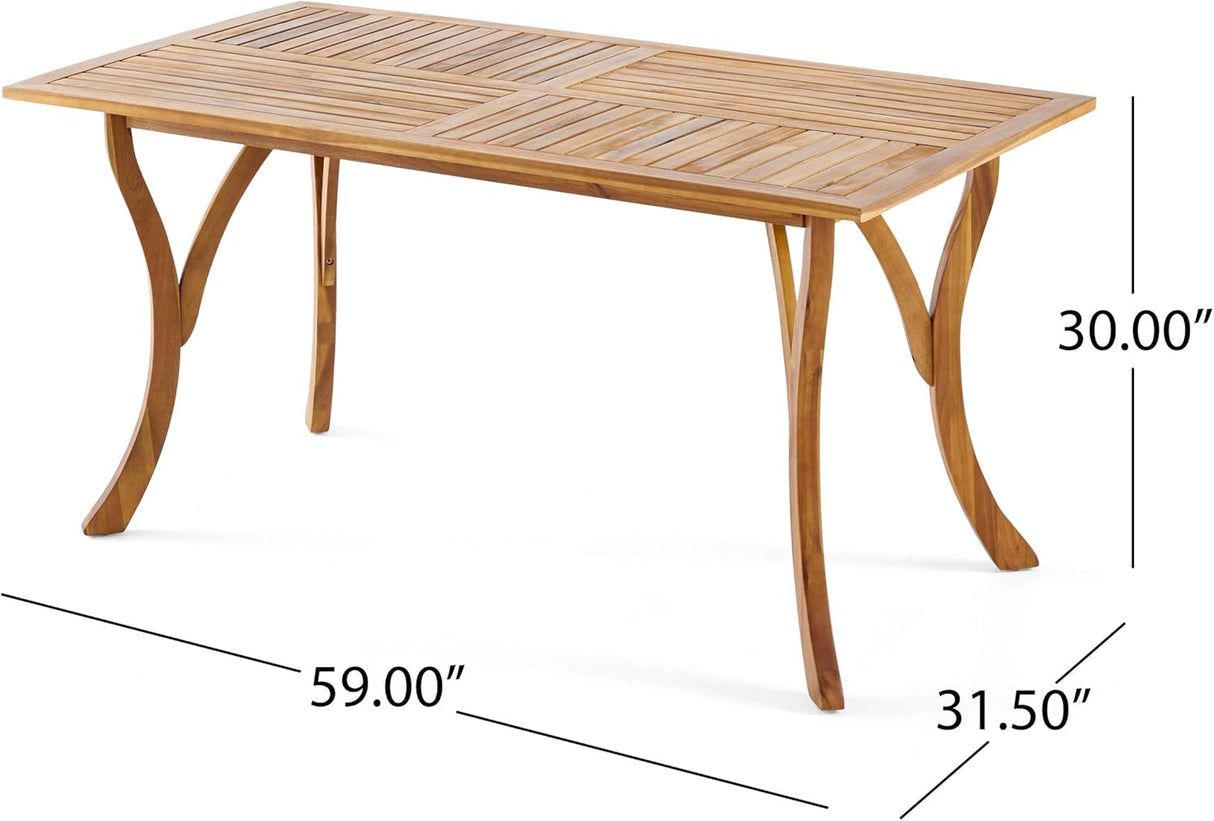 Outdoor 7 Piece Patio Rustic Acacia Wood Dining Set