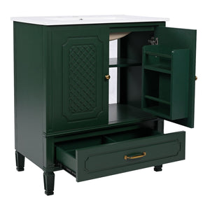 Bathroom Vanity With Sink, Soft Closing Door, Multi Functional Storage