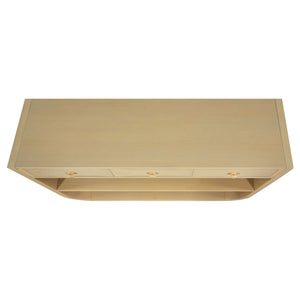 Console Table With 3 Soft Close Drawers & 2 Open Shelves - Natural