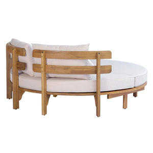 TOPMAX Outdoor Acacia Wood Round Daybed